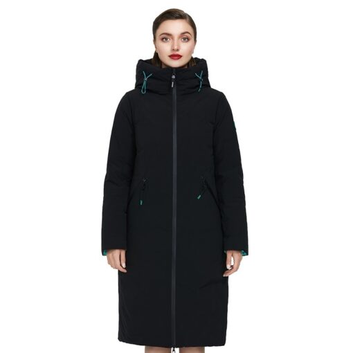 Manteau noir long chauffant femme