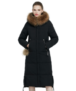 Manteau hiver fourrure femme