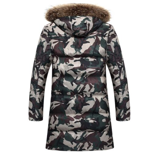 vue arrière du Manteau chauffant Camouflage