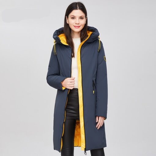 femme avec le Manteau long chauffant femme