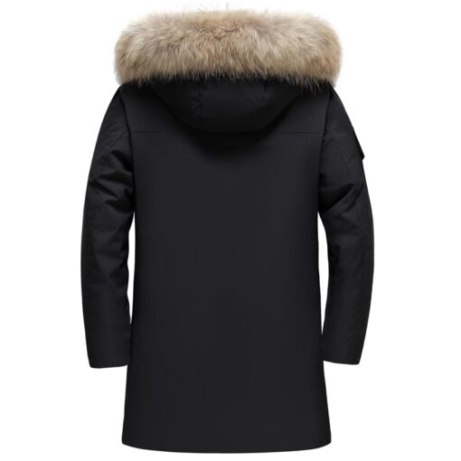 vue arrière du Manteau d'hiver noir pour homme