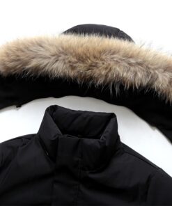 partie détachable du Manteau d'hiver noir pour homme