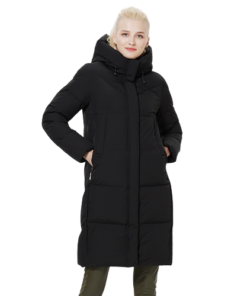 Manteau parka noir pour femme