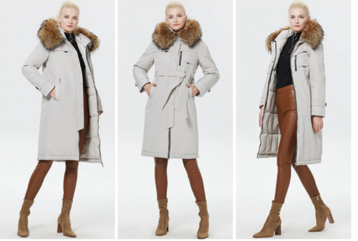 femme avec le Manteau parka fourrure femme