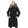 Manteau parka noir fourrure femme