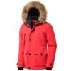 Veste d'hiver rouge à capuche