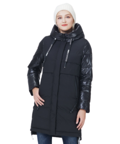 Manteau chaud noir pour femme