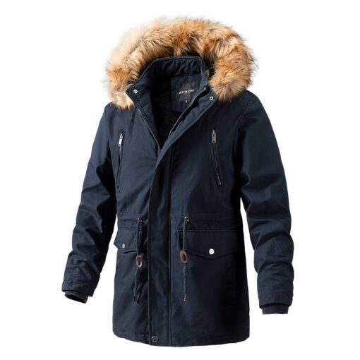 Veste d'hiver bleu épaisse pour homme