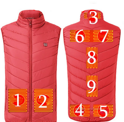 Gilet chauffant rouge d'hiver