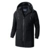 Manteau chauffant noir d'hiver long