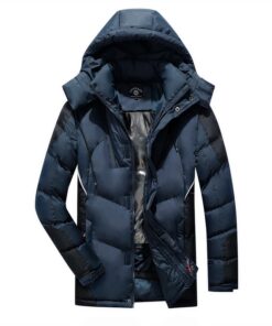 Veste bleu parka imperméable à capuche