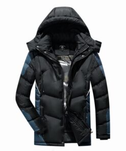 Veste noire parka imperméable à capuche