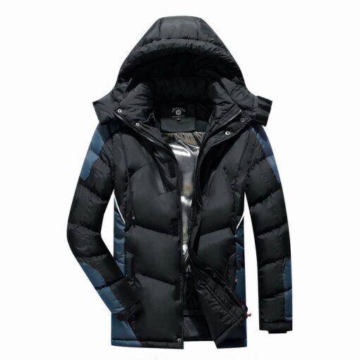 Veste noire parka imperméable à capuche