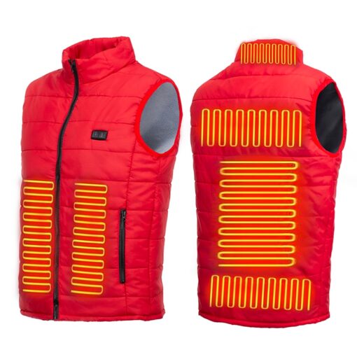 Gilet chauffant rouge sans manche