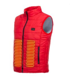 Gilet chauffant rouge sans manche