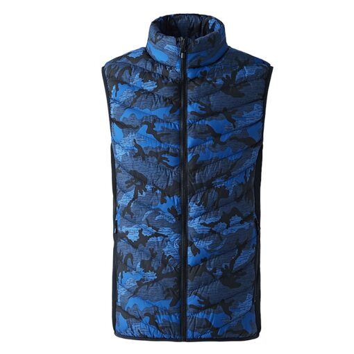 Gilet chauffant bleu de grande taille