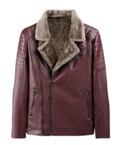 Veste d'hiver en cuir pour homme