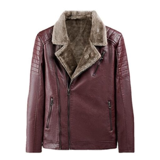 Veste d'hiver en cuir pour homme