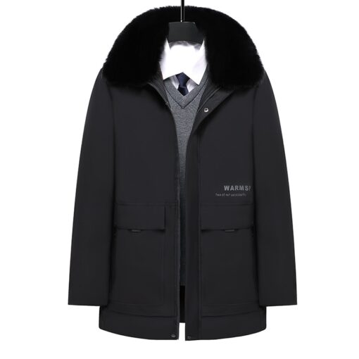 Manteau parka chauffant noir décontracté