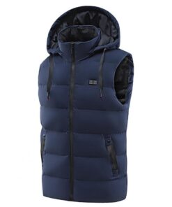 Gilet chauffant bleu unisexe