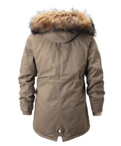 vue arrière du Manteau kaki parka d'extérieur