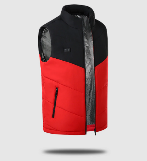 Gilet rouge chauffant ski