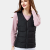 femme avec le Gilet noir chauffant