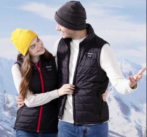 couple avec le Gilet chauffant avec batterie