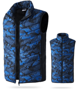 Gilet chauffant bleu de grande taille