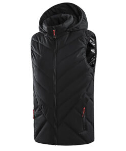 Gilet chauffant noir avec chapeau