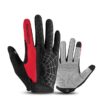 Gants vélo chauffants rouges