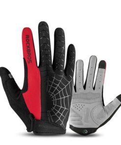 Gants vélo chauffants rouges