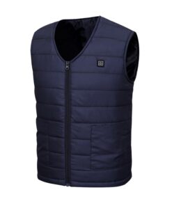 Gilet chauffant bleu col en V