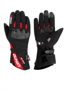 Gants chauffants rouge moto avec batterie