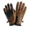 Gants chauffants marron imperméables